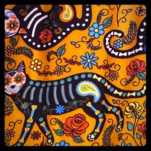 MeowwZaa! Halloween cat day of the dead leggings